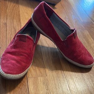 Clarks Women's Red Slip-On Espadrille style Flats